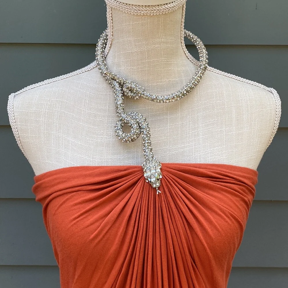 Sky brand club cocktail snake embellished rhinestone maxi dress